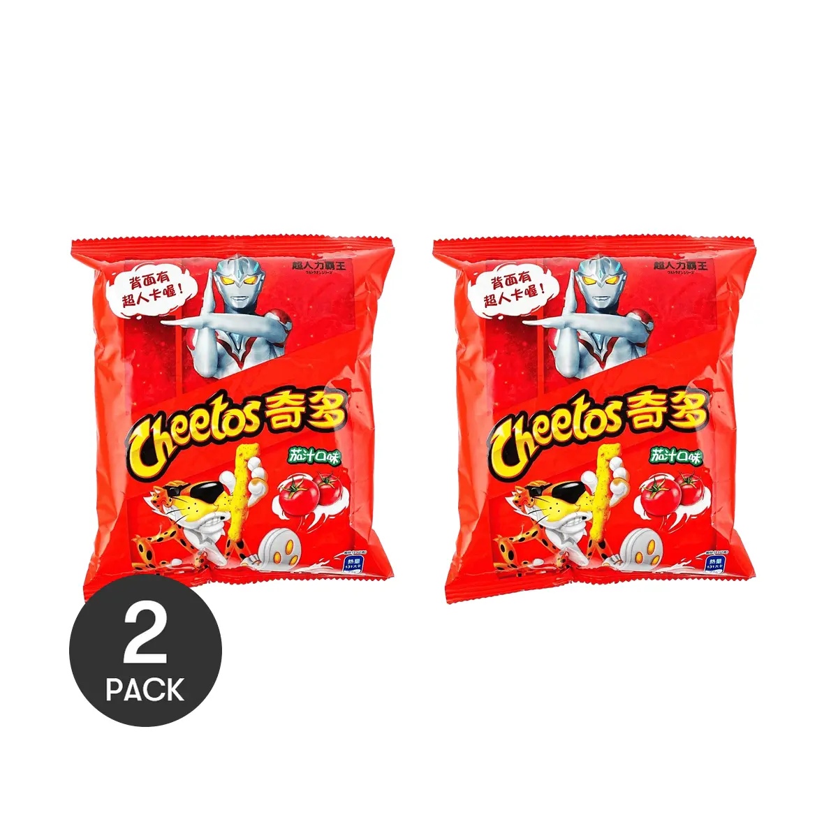 2 Pack Cheetos Taiwan Cheetos Corn Sticks Tomato Flavor 46g/Bag Ultraman Series Collaboration