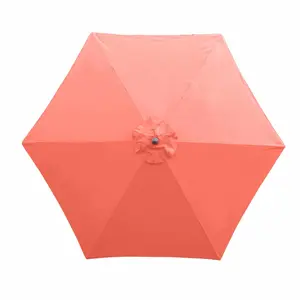 PREORDER (Ships 5/25) 9ft Market Patio Umbrella 6 Rib Replacement Canopy Peach Coral