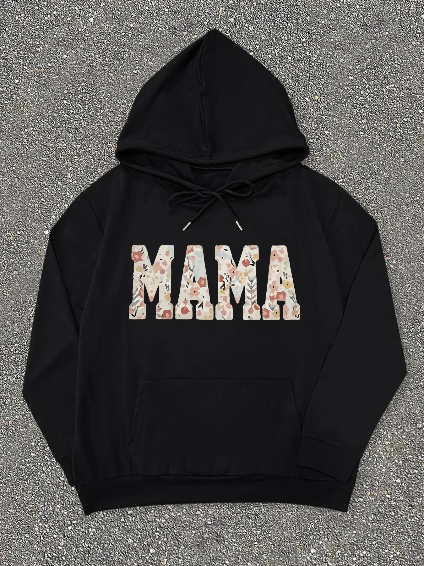 Women's Letter Print Drawstring Pocket Drop Shoulder Hoodie, Casual Streetwear Hoodie, Casual Long Sleeve Hooded Sweatshirt for Daily Wear, Ladies Clothing for All Seasons, Hooded Top