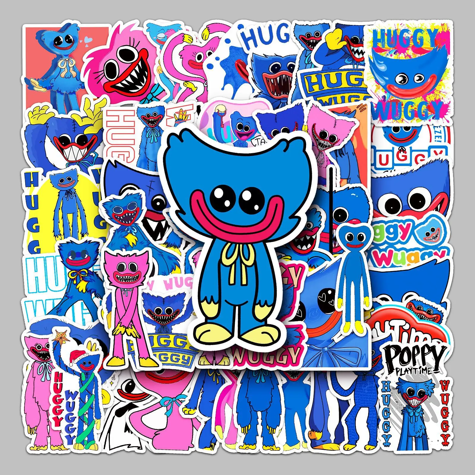 50-Piece Poppy's Playtime Game Cartoon Adhesive Sticker Set, Waterproof Graffiti Decorative Stickers for Luggage, Skateboard, Computer, Adhesive Stickers Stickers, Decorative Sticker Stickers