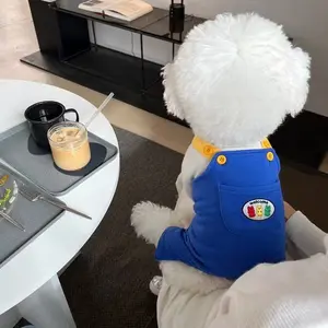 New Fashion Dog Harness Pants for Fall Winter, Fleece Warm Pet Clothes for Small Dogs, Blue Colors, Teddy Yorkie Bichon Pomeranian, Puppy