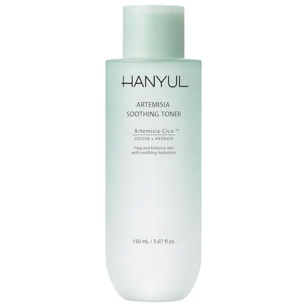 Hanyul Korean Vegan Artemisia Soothing Toner - With Centella Asiatica, Panthenol, Hyaluronic Acid - Hydrates, Evens Skin Tone, Biphase Formula for Daily Dry Skin Care
