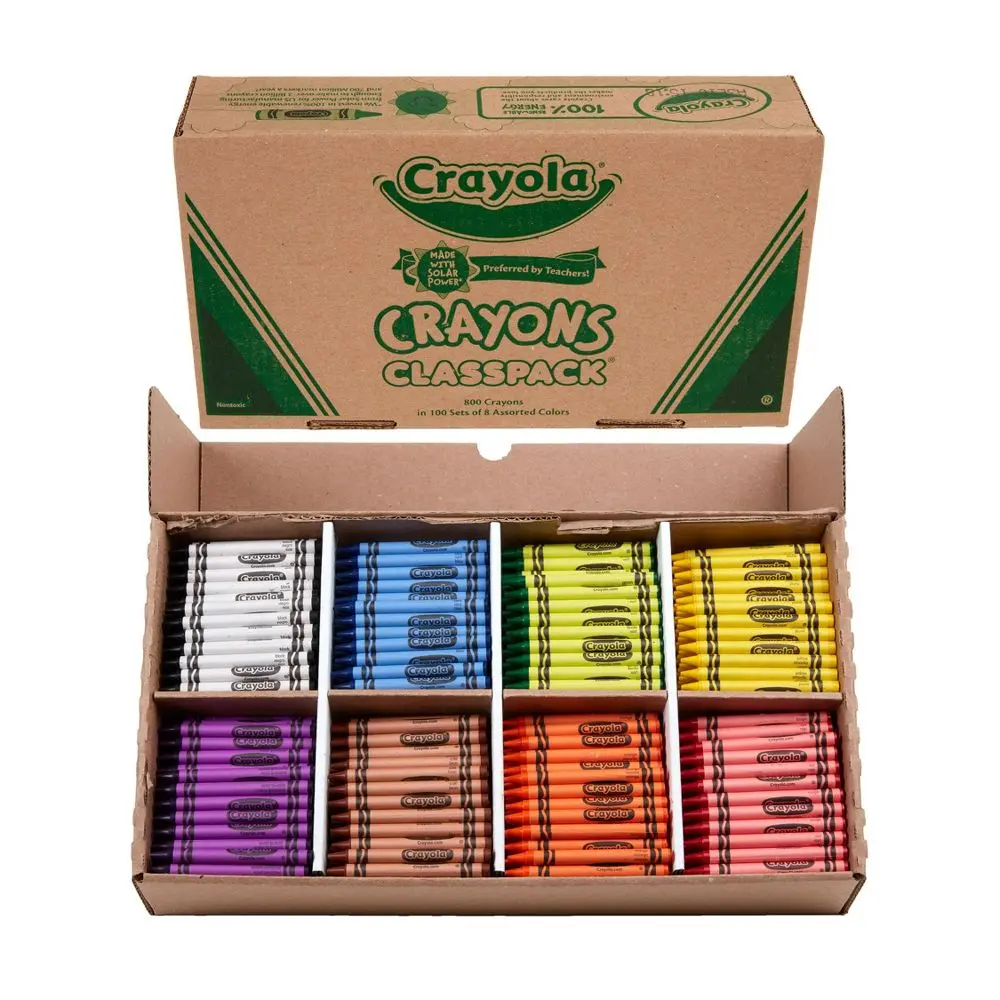 Crayola Crayons Bulk 800ct Classroom Must Haves for Kindergarten & Elementary Teachers Kids School Supplies 8 Classic Colors