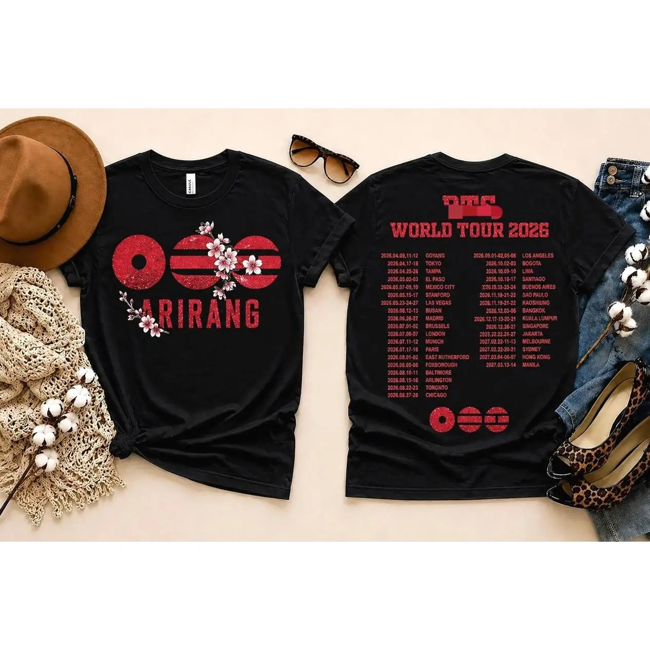 BT Inspired Two-Sided Graphic T-Shirt, K-Pop Concert Style Tee, Vintage Music Fan Shirt, Unisex Black Streetwear Gift, Viral TikTok Style