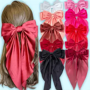 Hair Bows,Big Bows for Girls and Womens,Hair Bows for Womens,Hair Ribbons,Large Hair Bow for Women,Big Hair Bow,Bows for Women,Oversized Long-tail Cute Aesthetic Hair Accessories（Red Series）