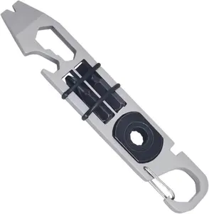 Multi-Functional EDC Pry Bar - Keychain Crowbar & Pocket Tool with Ratchet Screwdriver, Wrench, Box/Bottle Opener for Everyday Carry