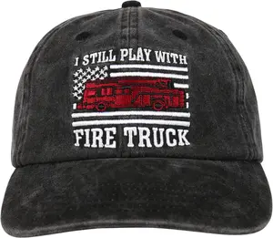 Firefighter Gifts Cap for Men, Women - Adjustable Vintage Washed Cotton Embroidered Hat - Gift for Fireman or Fire Fighter Retirement