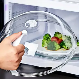 Microwave Splash Guard Cover with Steam Vent, Leak-Proof Durable PP Design, Ergonomic Handle for Comfortable Cooking, Perfect for Vegetables and Other Foods, Kitchen Cooking Accessory # GLOBAL PICKS