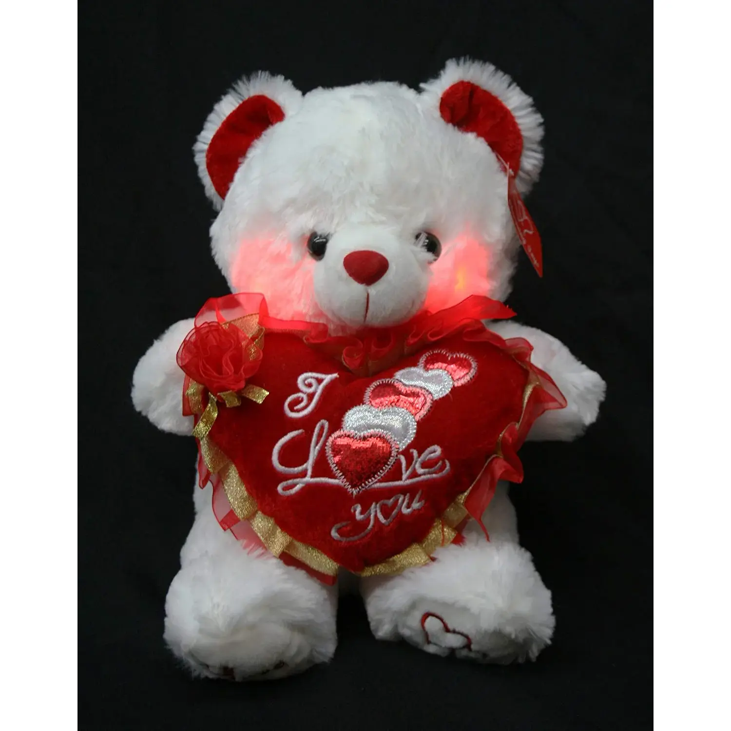 Valentine'S Teddy Bear 15" with "I LOVE YOU" Text, Pressing Paw Feature, Best Valentine's Day Gifts for Her, Him, Girlfriend