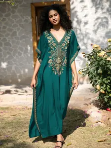 Women's Ethnic Embroidery Sun Protection Cardigan, Beach Vacation Bikini Cover-Up, Swimwear Cover Up, Casual Loose Fit Plus Size Dress, Swimsuit Cover Ups