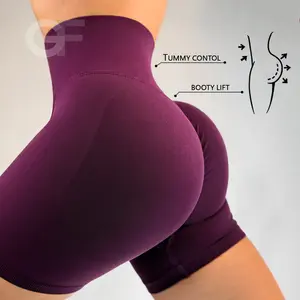 GF Fit Booty Lift Seamless Shorts High-Waisted Tummy Control Squat Proof Breathable Quick-Dry Fabric for Women's Fitness