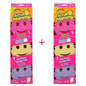 Scrub Daddy Scrub Mommy Colors Synthetic Kitchen Sponges Pack - Scratch-Free, BPA-Free Polymer Foam for Everyday Use, Cleaning Dishes & Kitchen Sink Care