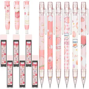 15Pcs 0.5 mm Mechanical Pencil Set Include 6 Pcs Japanese Cute Pencils with 6 Tubes Pencil Refill and 3 Cute Cherry Erasers for Sketching Architecture Drawing - Home Improvement.