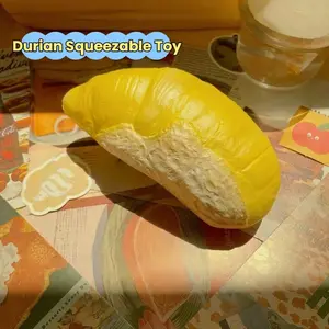 Durian Squishy Toy - Super Soft Wet & Creamy Slow Rebound Fidget Toy, Food Shaped Stress Relief Squeeze Toy for All Ages