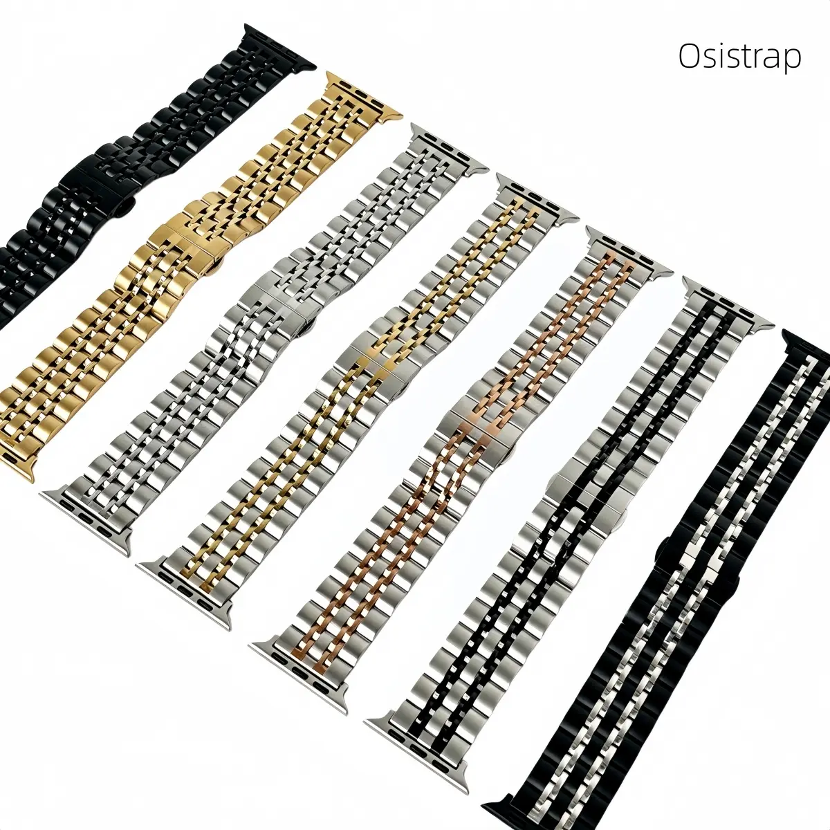 Osistrap Durable Premium Stainless Steel Butterfly Watch Band - Multi-Size Adjustable Metal Single Strap for Apple Watch 38/40/41/42/44/45/46/49mm, Series 1-11, SE & Ultra, Unisex Wearable Accessories for Daily & Office Use