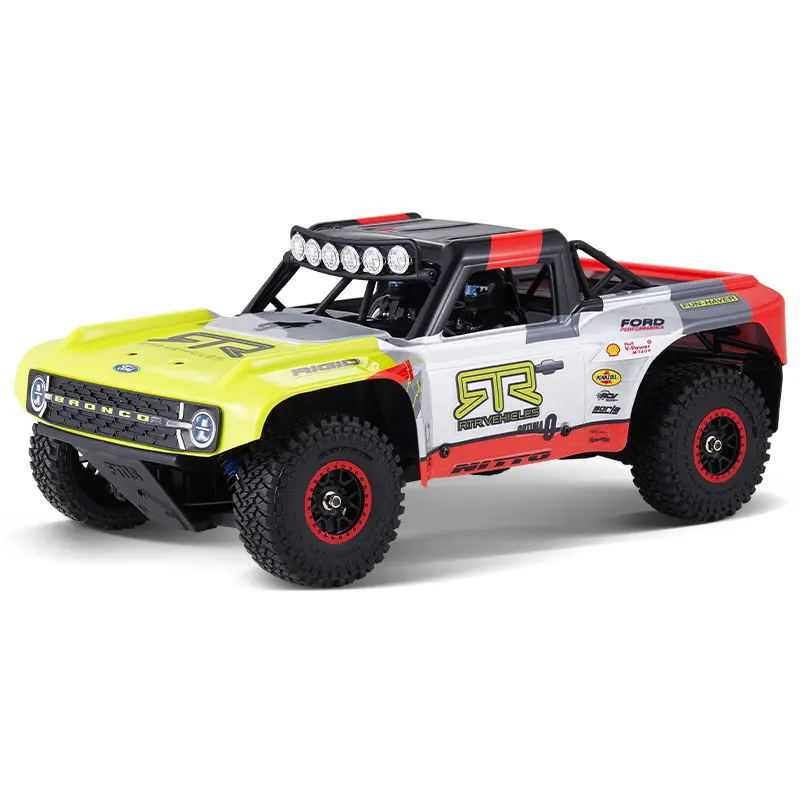 FMS 1/18 Scale FSC18 Ford Bronco RTR EB Brushed/Brushless RC Car with LED Light - Adults' Remote Control Racing Drift Toy, Backyard Trails Compatible, Chassis Protection Shell