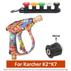K series- 4350PSI High Pressure Water Lance Set with Graffiti Design - 1L Foam Cannon & 1/4" Quick Connect - for Karcher