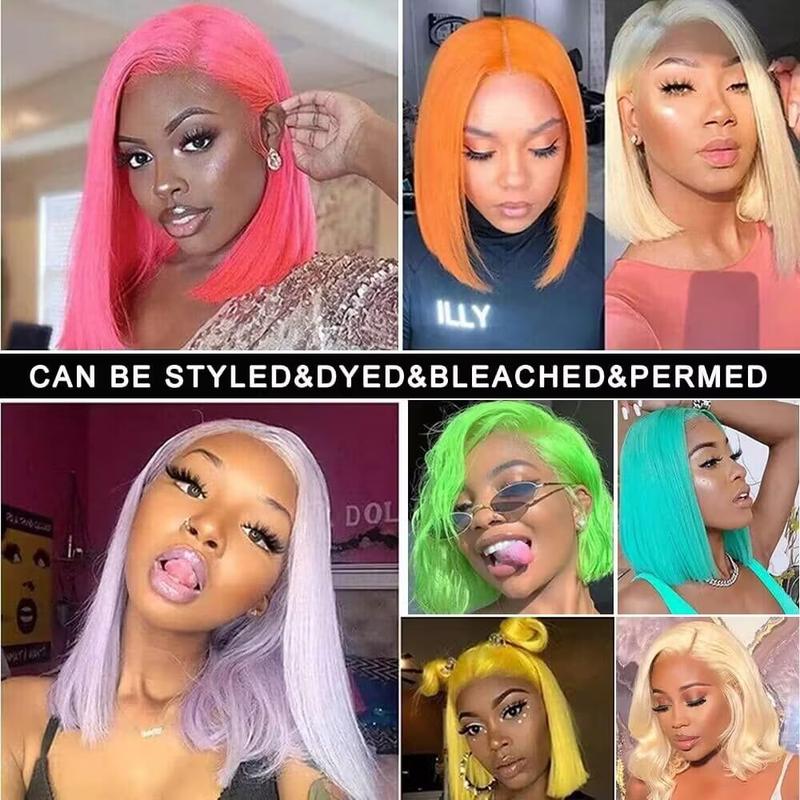 Bob Wig Human Hair Pre Plucked Pre Cut 13x4 Blonde HD Lace Closure Wig 613 Pre Bleached Wear and Go Wig Short 613 Bob Glueless Wig Human Hair 180% Density for Women