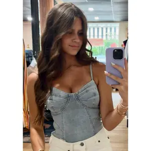 Shell Denim Bodysuit