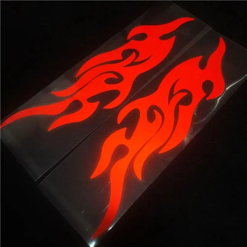 Flame Motorcycle Sticker Waterproof Car Motorbike Gas Fuel Tank Fende Flame Decal Assembly Fire Totem Auto Exterior Truck SUV