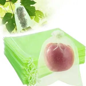 50pcs Fruit Protection Bags with Drawstring, 6x8 Inches Organza Tree Bags, Garden Protective Net, Vegetable Mesh Pouches