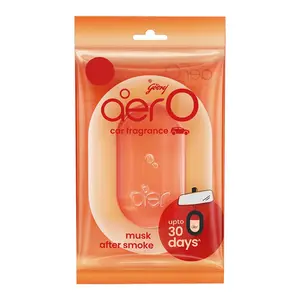 Godrej AerO Hanging Car Air Freshener, Musk After Smoke, Pack of 4