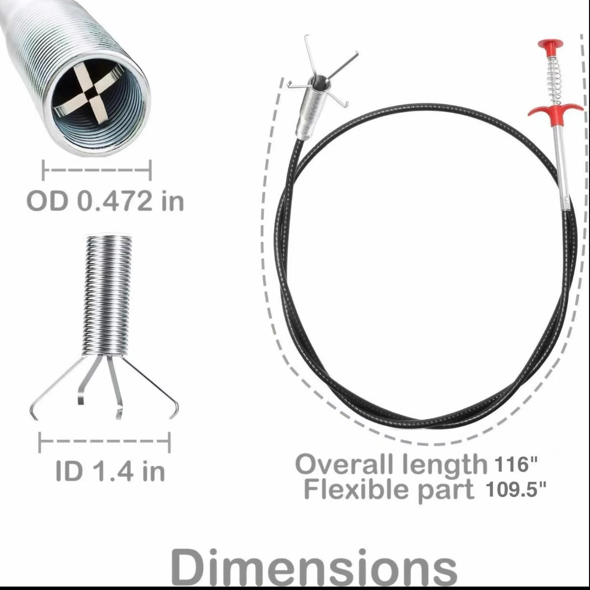 Drain Snake, Drain Clog Remover - Gutter Cleaning Tools Drain Cleaner for Toilet Sewer Shower Kitchen Bathroom Tub Clogged Drains Opener Cleaning Tool, Flexible Grabber Claw Pick Up Reacher (200cm)