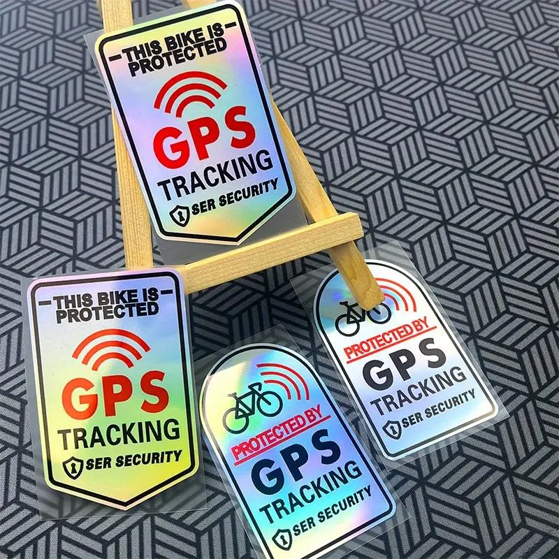 Laser Effect Outdoor Anti-theft Warning GPS Positioning Sticker, Waterproof & Sunscreen Own Sticky Scratch Masking Sticker, Perfect for Body Outdoor Cycling Enthusiasts