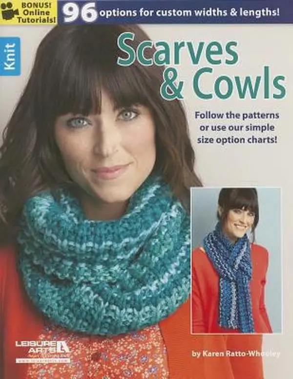 USED Book - Knit Scarves & Cowls: 96 Options for Custom Widths & Lengths!; Bonus! Online Tutorials! by Whooley, Karen (Paperback) - english