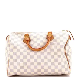 Pre-owned Louis Vuitton Canvas Coated Top Handle Bags Speedy Handbag Damier 30 by Rebag