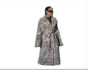 Spot On Leopard Print Faux Fur Coat for Women Stylish Warm Winter Outerwear Long Sleeve Bold Statement Casual Fashionable Unique Design