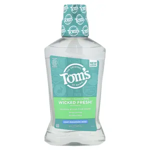 Tom's of Maine Wicked Fresh!®, Mouthwash, Alcohol-Free, Fluoride-Free, Cool Mountain Mint, 16 fl oz (473 ml)