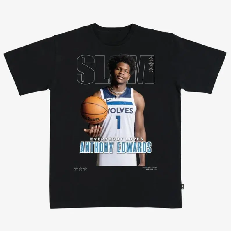 Slam Everybody Loves Anthony Edwards T-Shirt - Celebrate Your Favorite Wolves Player with This Stylish Basketball Fan Apparel