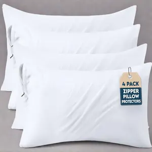 Premium Zippered Microfiber Pillowcase Set (2/4 Pack) – Soft, Fade-Resistant, Protective Covers - Utopia Bedding