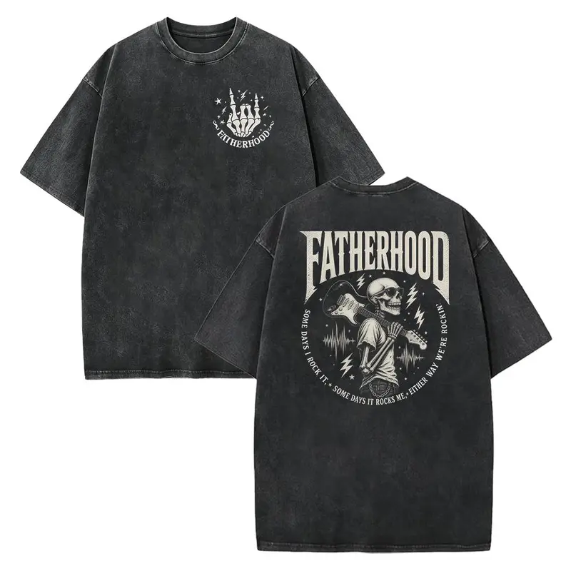 Fatherhood Skeleton Shirt, Dad Rock Shirt, Skeleton Dad Tee, Rocker Dad Shirt, Gift for Dad, Fathers Day Gift, Dad Life Tee