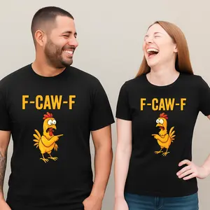 FCAWF Chicken T-Shirt, Funny F-Caw-F Design, Hilarious Graphic Tee for Fans UK, Couples Gift, Graphic Tee