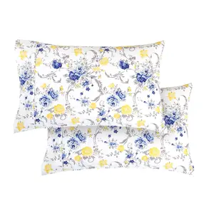 Elegant Comfort Floral and Stripe Pattern Pillowcases - Wrinkle-Resistant, Cool & Crisp Microfiber - Available in King, Queen, and Body Sizes