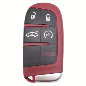 5 Key Replacement Key Cover Case for Jeep Grand Cherokee, Dodge Challenger,Charger,Dart,Durango,Journey, Chrysler 300-Universal Keyless Entry Remote Control Case