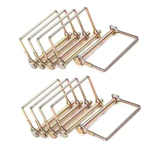10 count Trailer Coupler Pin 1/4 inch Diameter 4inch Long, Heavy-Duty PTO Shaft Locking Pin Set,Trailer Hitch Locking Pin, Lawn Mower Hitch Pin Quick Release Wire Lock Pin