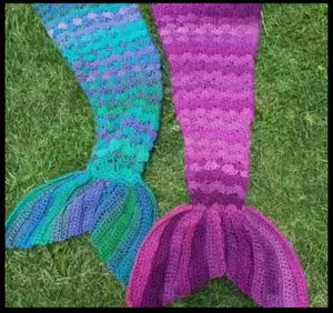 Handmade Crochet Mermaid Tail Blanket