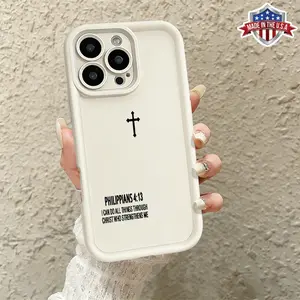 Cool Minimalist Jesus Bible Verse Text Pattern Case for iPhone 17 16 15 14 Pro Max 13 12 11 XR XS Plus Air Slim Shockproof Protective Lightweight TPU Cover durable phone cover gift Cellphone