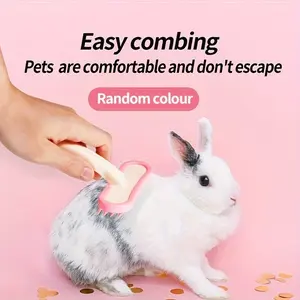 Silicone Pet Grooming Brush with Soft Bristles and Heart-Shaped Head, Gentle Detangling, Massage Brush for Cats, Dogs, Rabbits, Guinea Pigs