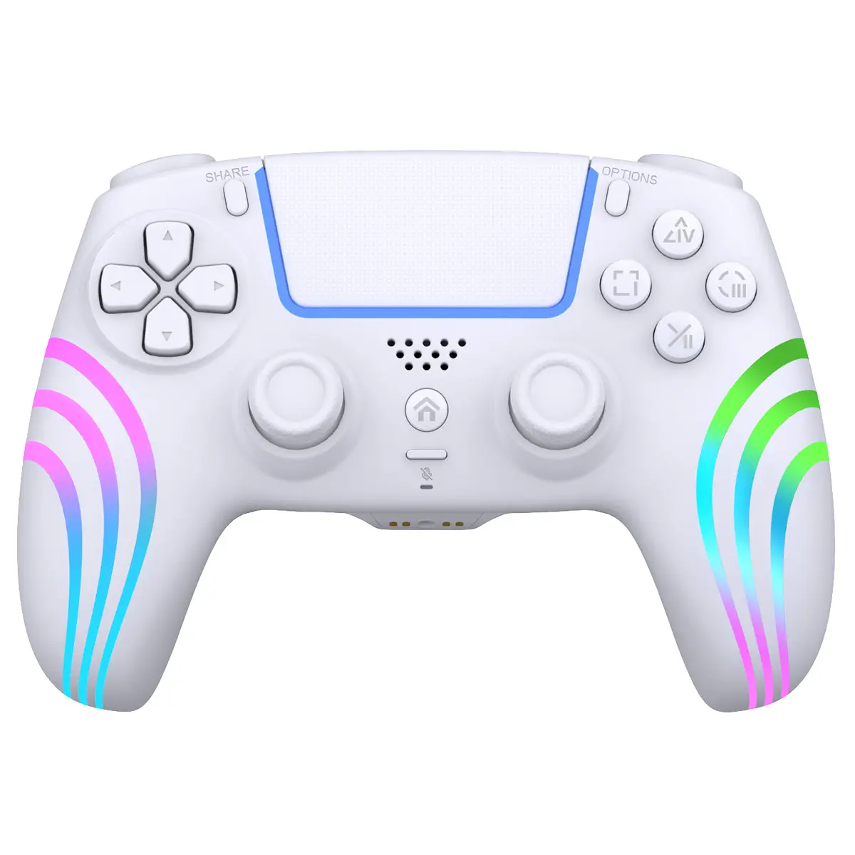 Anti-Stick Drift Hall Effect Gaming Controller for PS5 Series - 3 RGB Lights, Dual Vibration, Turbo, 6-Axis Gyro, Programmable Buttons, 3.5mm Headset Jack, 1000mAh Battery-Powered, Type-C USB Wired Adjustable Gamepad for Windows PC, Gift Ideas for Gamers