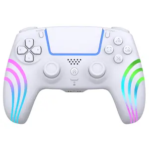 Anti-Drift Hall Effect PS5/Pro controller ，3 RGB Colors Dual Vibration Turbo 6-Axis Gyro Programmable Buttons 3.5mm Headset Jack 1000mAh Battery Wired Adjustable Gamepad Compatible