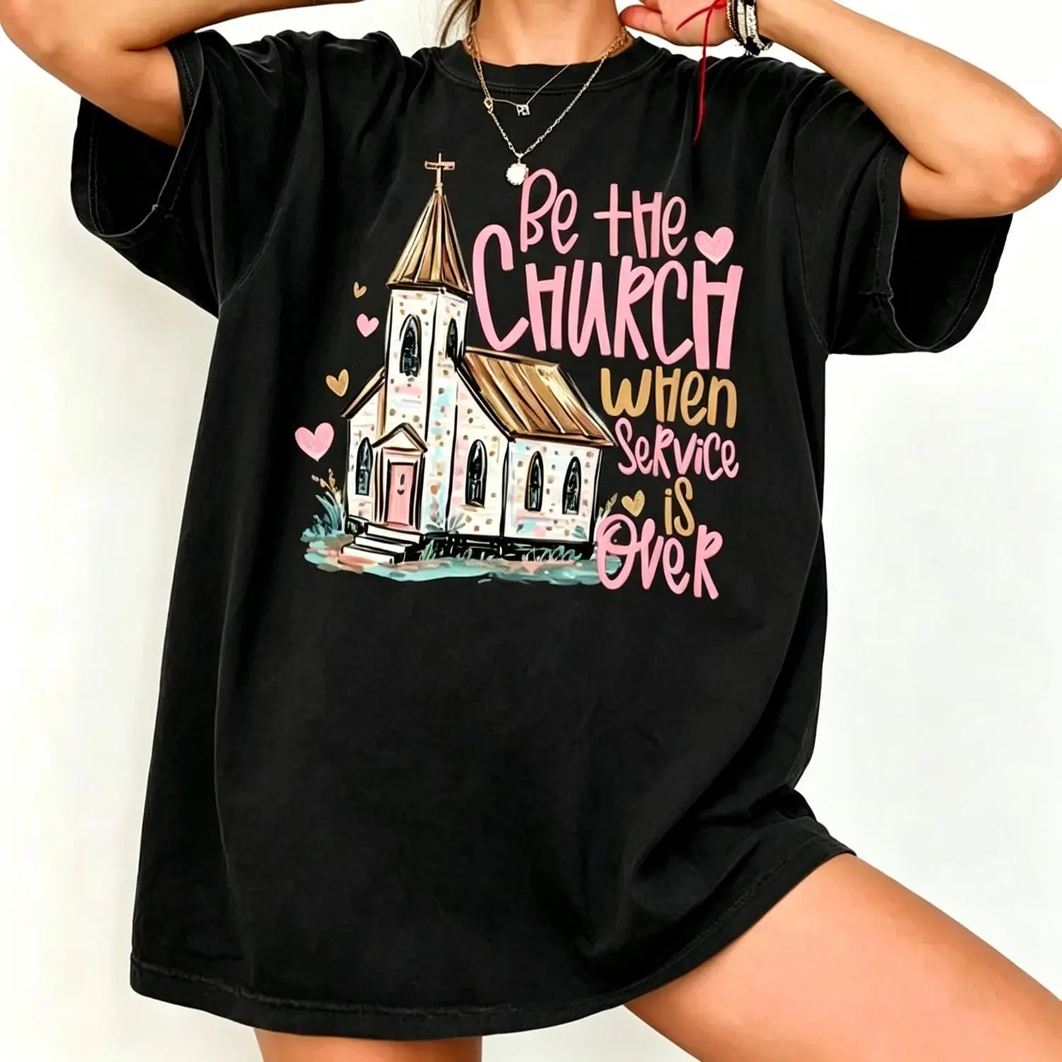Be The Church When Service Is Over TShirt, Christian Faith T-Shirt, Inspirational Scripture Tee, Religious Gift