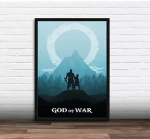 God Of War Kratos Minimalist Video Game Poster - Nordic Mythology Art Print - Unframed High-Quality Gamer Gift - Norse Kratos Wall Decor for Gaming Den & Studio