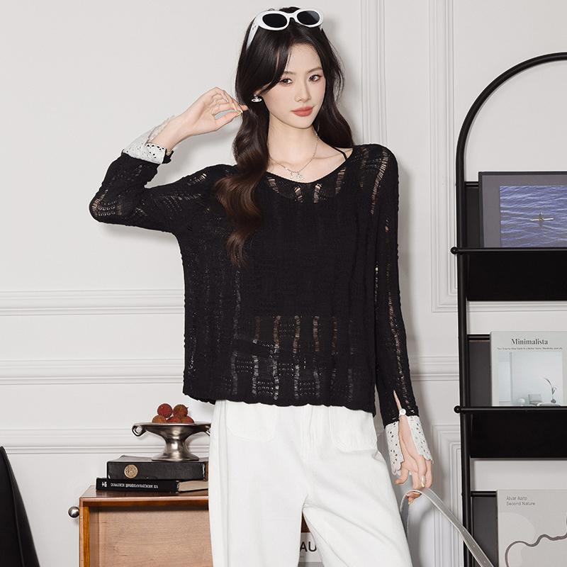 XINEV Women's Sweater 2025 Winter High-End Elegant Petite Laid-Back Fashionable Casual Knitted Base Layer Top Round Neck Mesh Knit Pullover White Comfort Elegance Piece Minimalist Long Sleeve Fitted Crewneck Basic Knitwear Womenswear sueter para mujeres