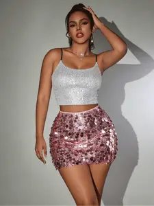 Christmas New Arrival! 2026 New Style Sexy Glitter Sequin Mini Skirt for Holiday Parties, Christmas & Halloween New Arrival! Sexy Clubwear Style, Multi-layer Sequin Women's Slim-Fit Shiny Bodycon Mini Skirt, Short. Perfect for Halloween, Christmas