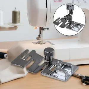 Adjustable Pressure Elastic Fabric Presser Foot for Sewing Machines, Lace & Decorative Stitch, Non-Slip, Fits Thin to Thick Fabrics Like Cotton, Linen, Denim. DIY Sewing Tool, 1 or 2-Pack Sewing Machine Presser Foot Attachment