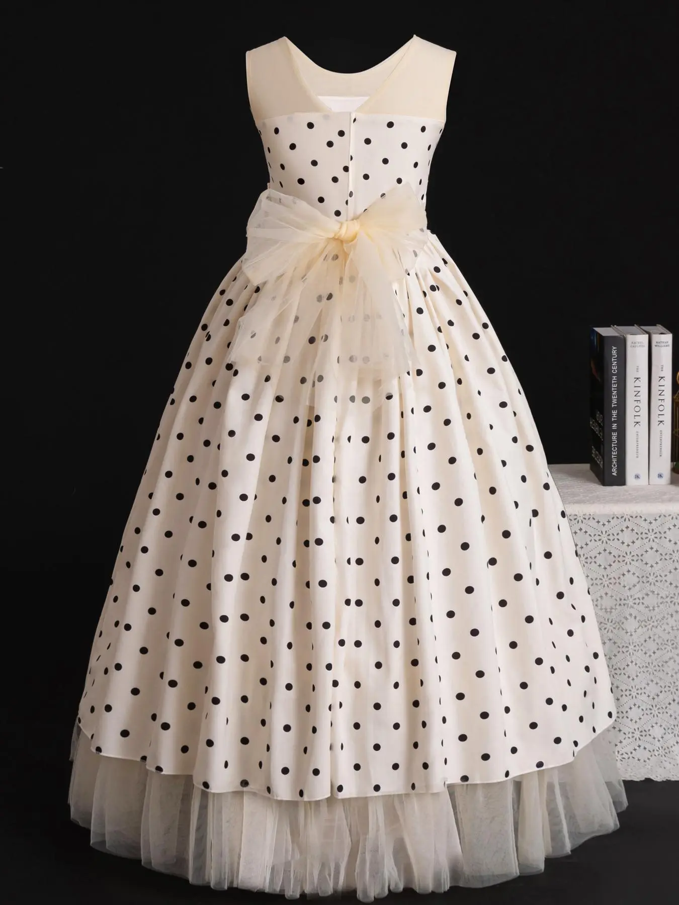 Girls Summer Dress, Flowy Polka Dot Lace Chiffon Long Skirt, Teenage Girls  Fashion, Big Bow Design, Perfect for Weddings Parties Holidays - TikTok Shop